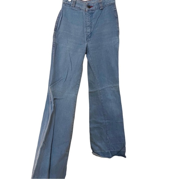 Vintage 60s 70s RARE LA Disco high waist bell bottom flare jeans sz 24 - Picture 6 of 6
